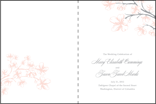 Letterpress wedding program covers 