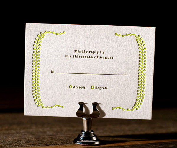 Letterpress wedding invitations 