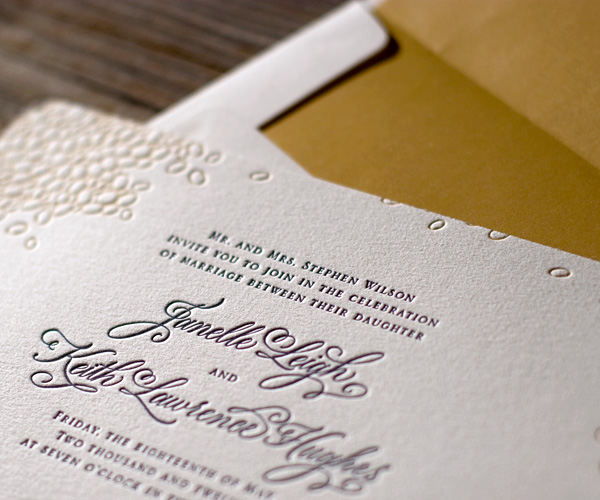 Letterpress wedding invitations 